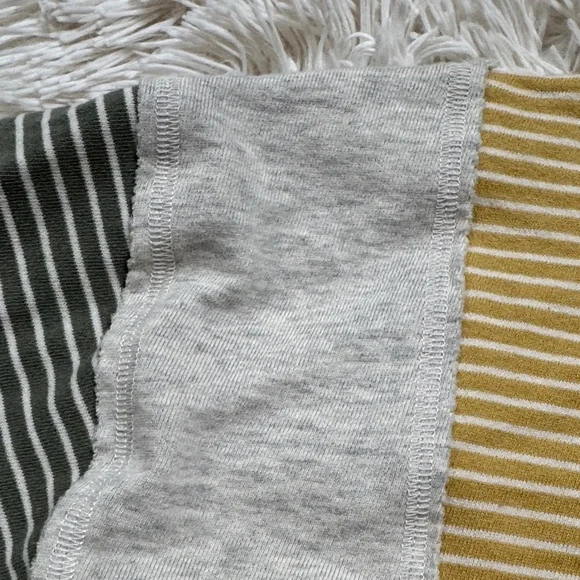 🎉HP🎉 Hem & Thread Striped Terry Hoodie 💗 Mustard Sage Green & Gray - Picture 14 of 16